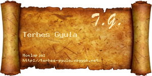Terhes Gyula névjegykártya